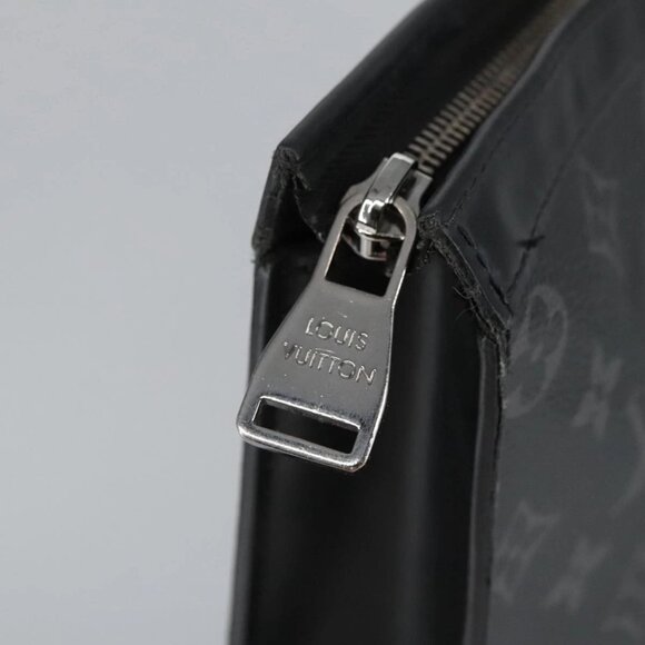 LOUIS VUITTON Monogram Eclipse Pochette Voyage MM Clutch Bag M61692 Auth 101256 - Picture 9 of 16
